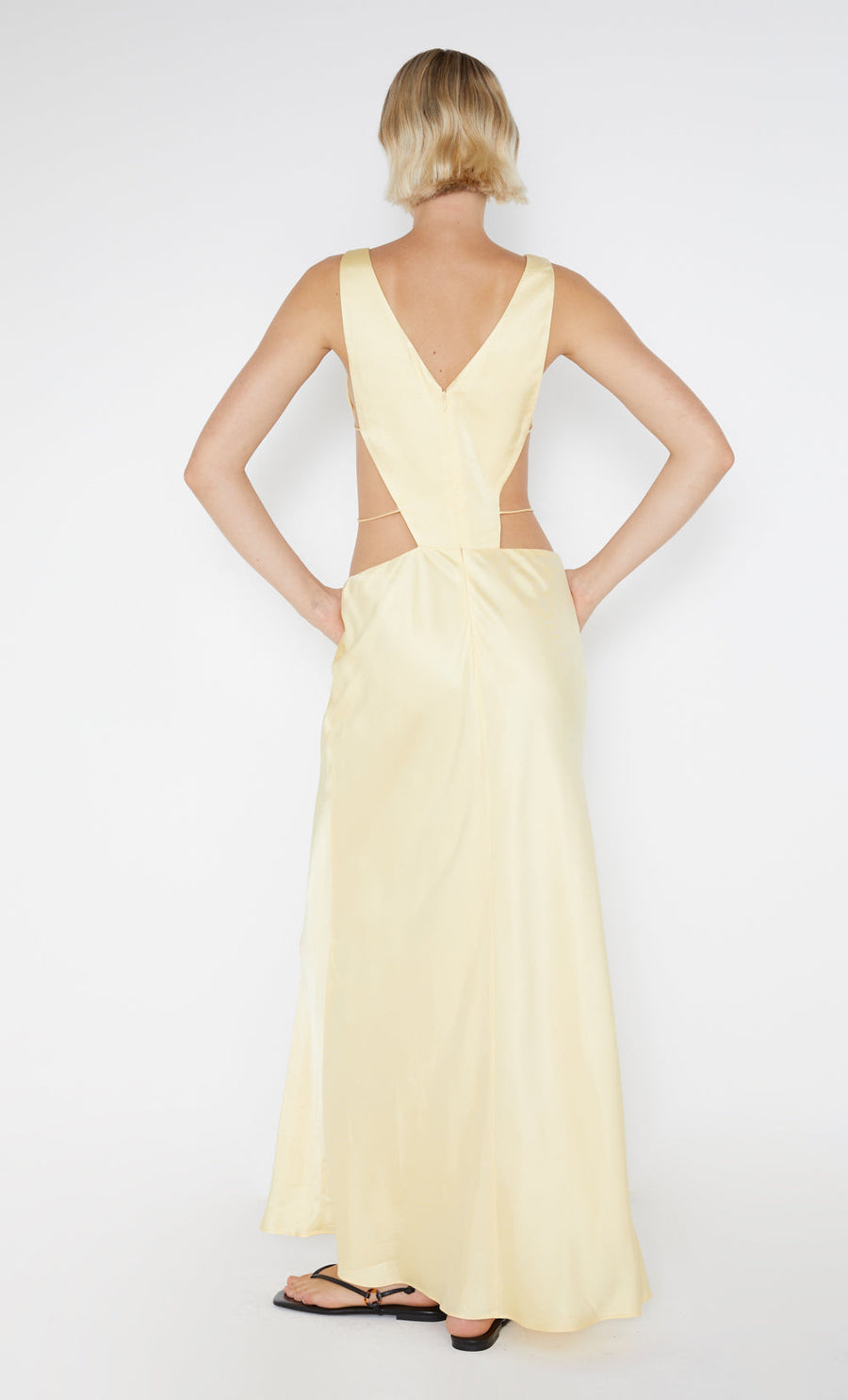 Bec + Bridge - Agathe Diamond Dress in Butter Yellow
