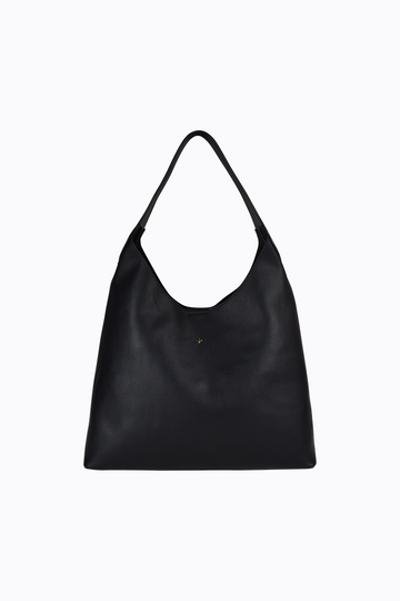 PETA + JAIN - Duke Hobo Tote in Black Pebble/Gold