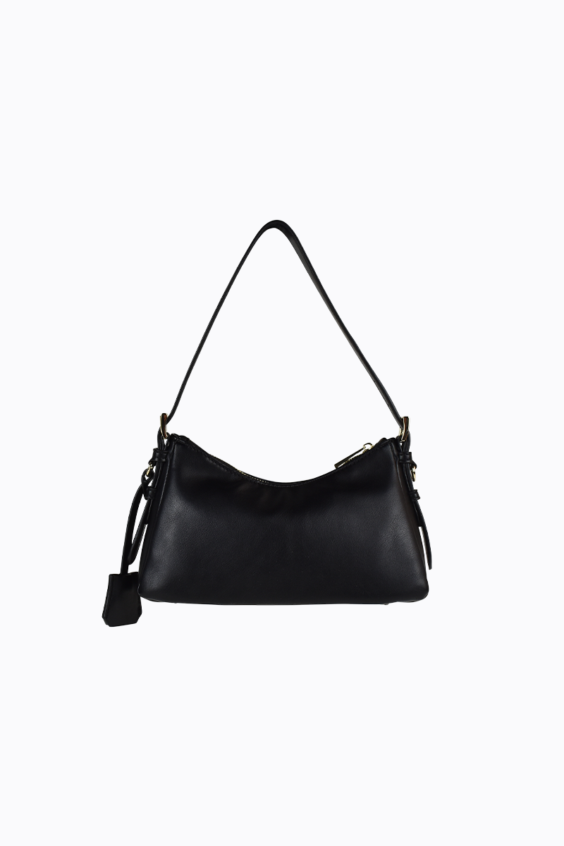 PETA + JAIN - Brody Shoulder Bag in Black PU/Gold