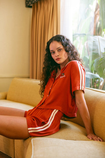 Brixton - Silky Boxer Short in Burnt Brick