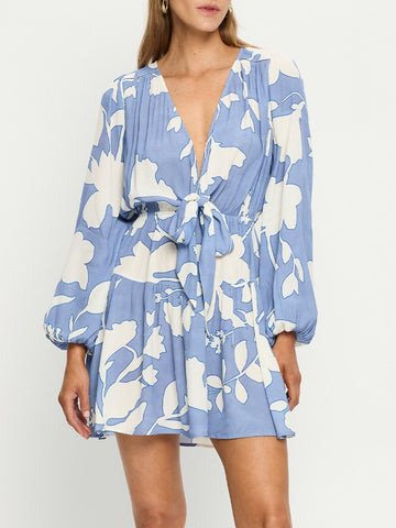 Kivari - Amelie Tie Front Mini Dress in Amelie