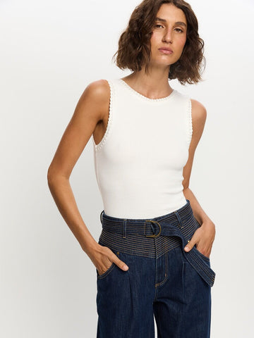 Kivari - Tullulah High Neck Top in Ivory