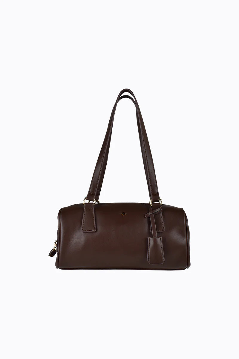 Peta + Jain - Levi Bowler Bag with Lock in Choc PU/Gold