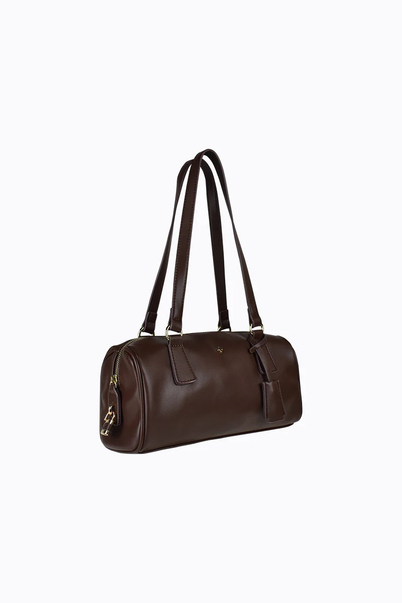 Peta + Jain - Levi Bowler Bag with Lock in Choc PU/Gold