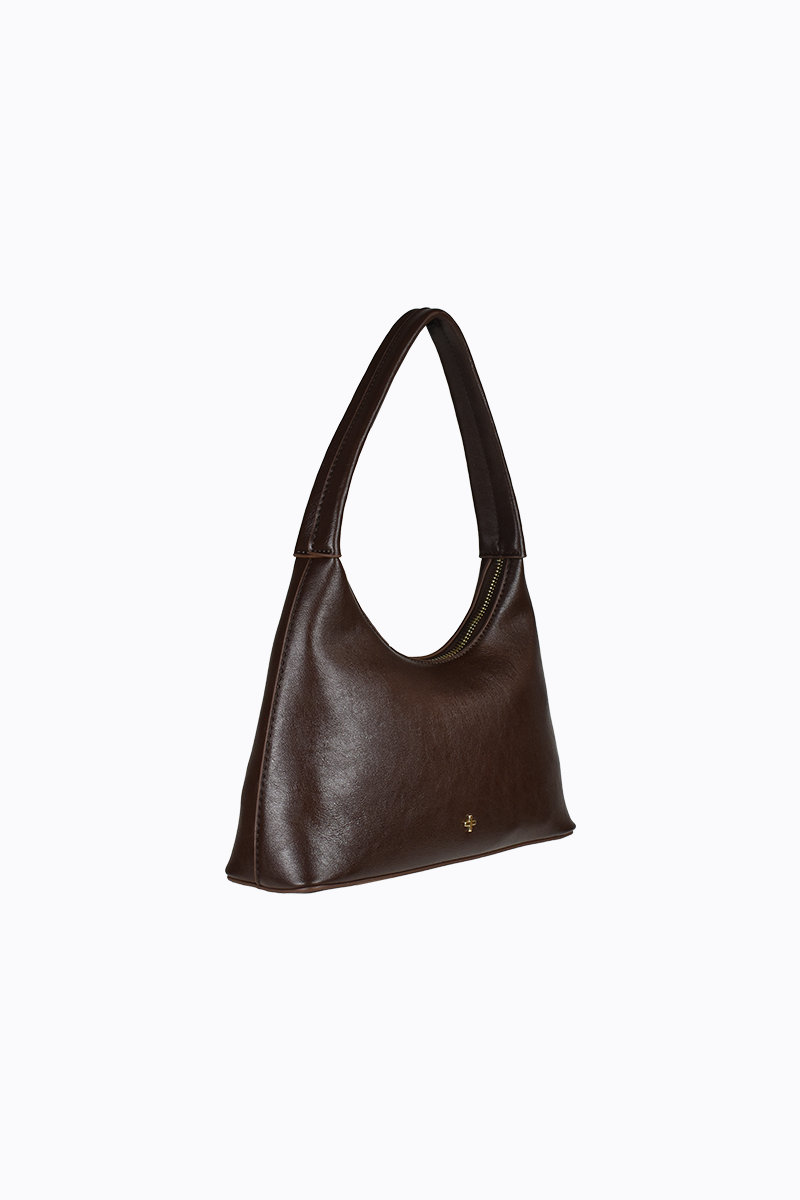 PETA + JAIN - Sweetie Small Shoulder Bag in Choc Crinkle/Gold