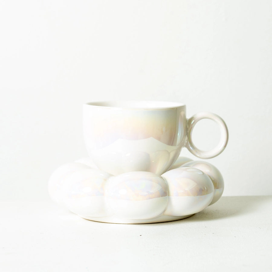 Mug & Saucer in Pearl