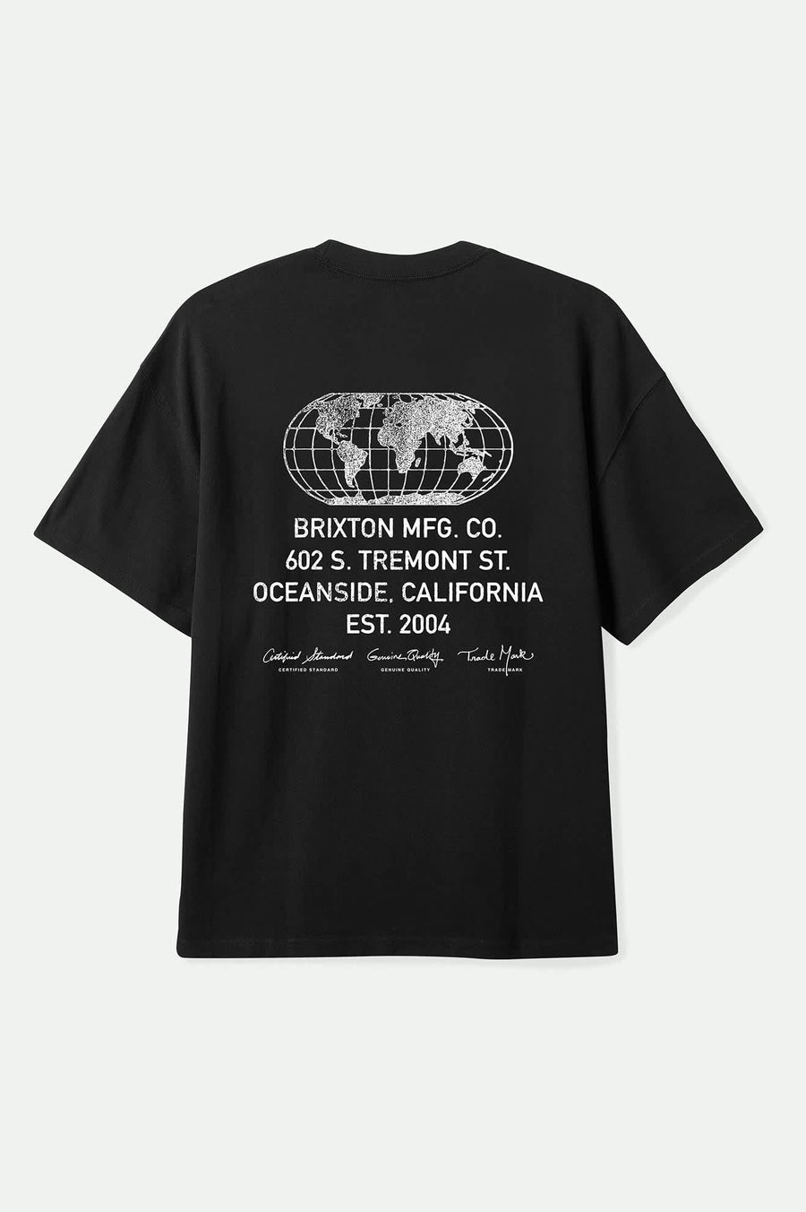 Brixton - Union HW Relaxed Tee in Black Classic Wash