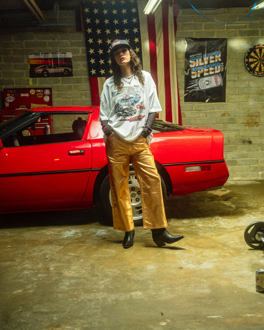 Brixton - Coors Light Raceway Boyfriend Tee in White