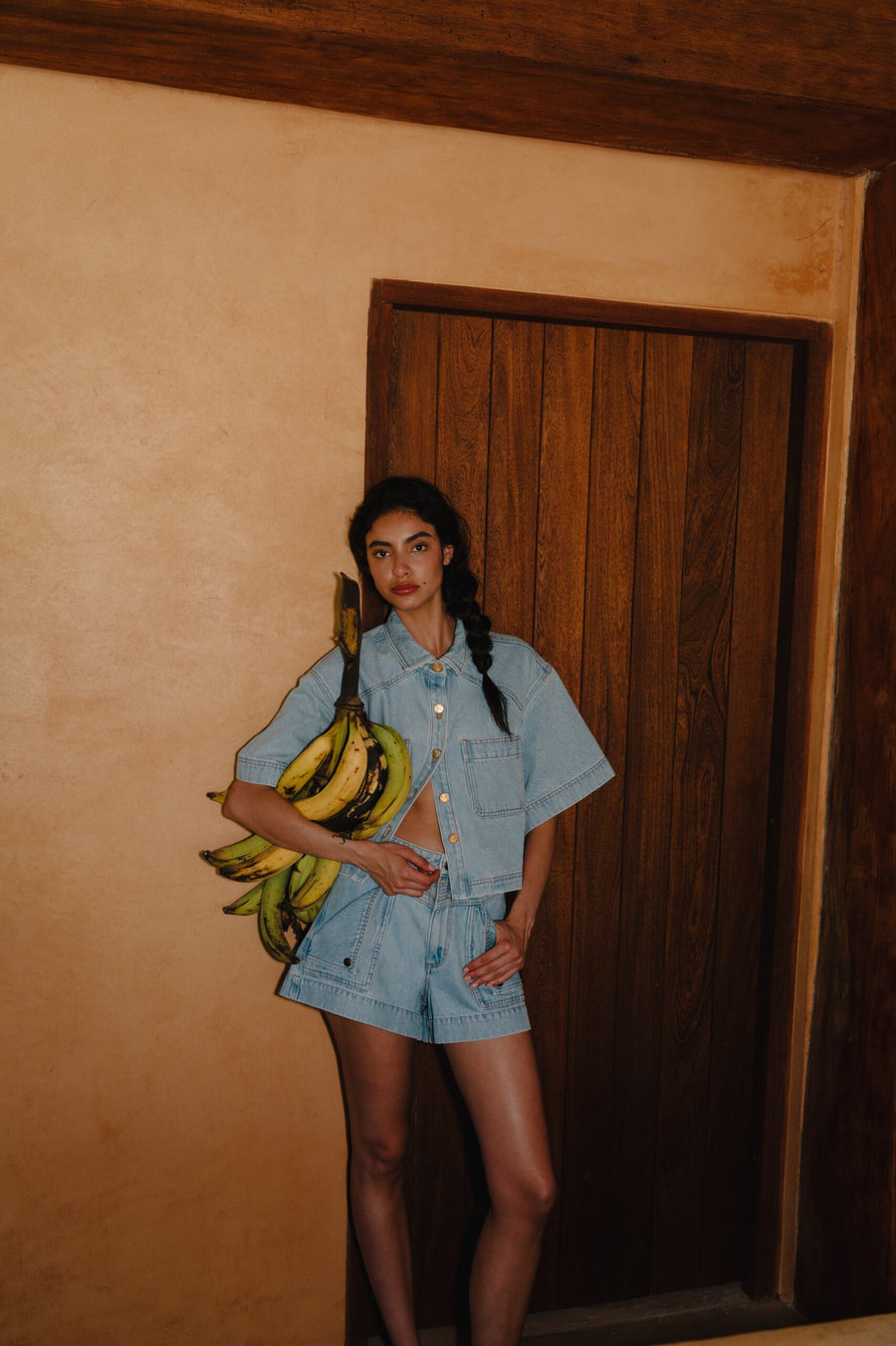 Kivari - Hester Denim Shirt in Stonewash Blue