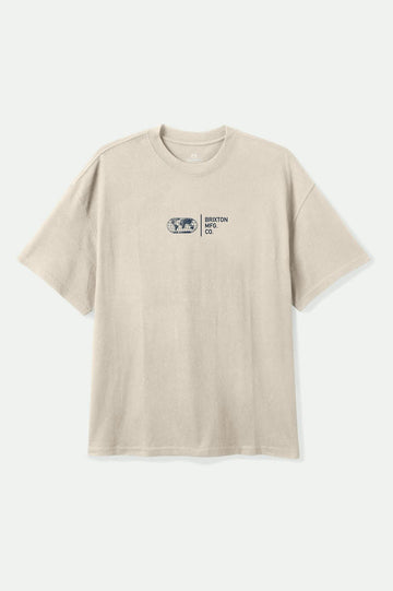 Brixton - Union HW Relaxed Tee in Cream Classic Wash