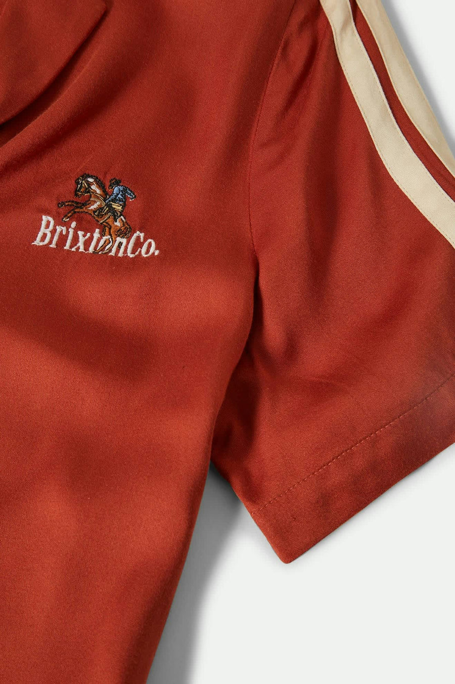 Brixton - Silky S/S Bowling Button Down Shirt in Burnt Brick