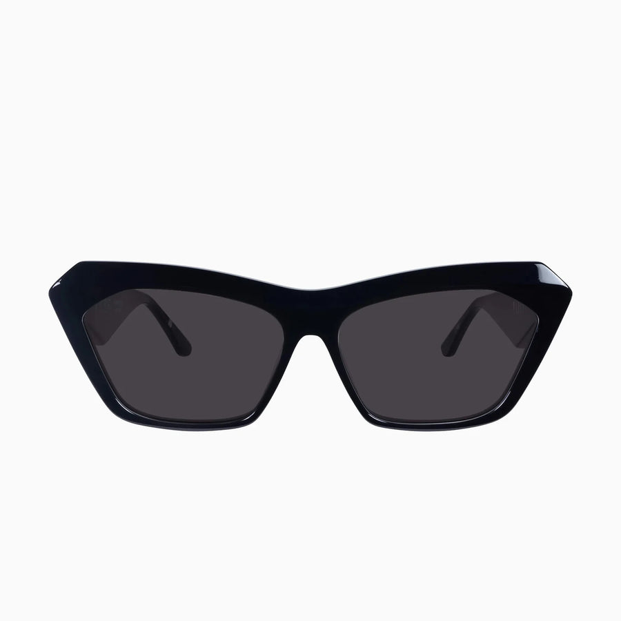 VALLEY EYEWEAR - Piaf Gloss Black w. Silver Metal/Black Lens