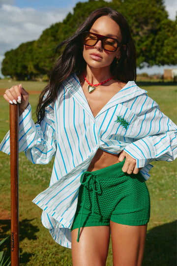 SABBI - The Plain Knit Bike Short in Green