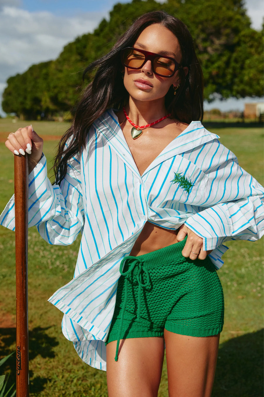 SABBI - The Plain Knit Bike Short in Green