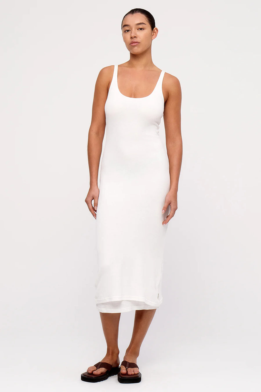 ZULU & ZEPHYR - Rib Hemp Jersey Midi Dress in White