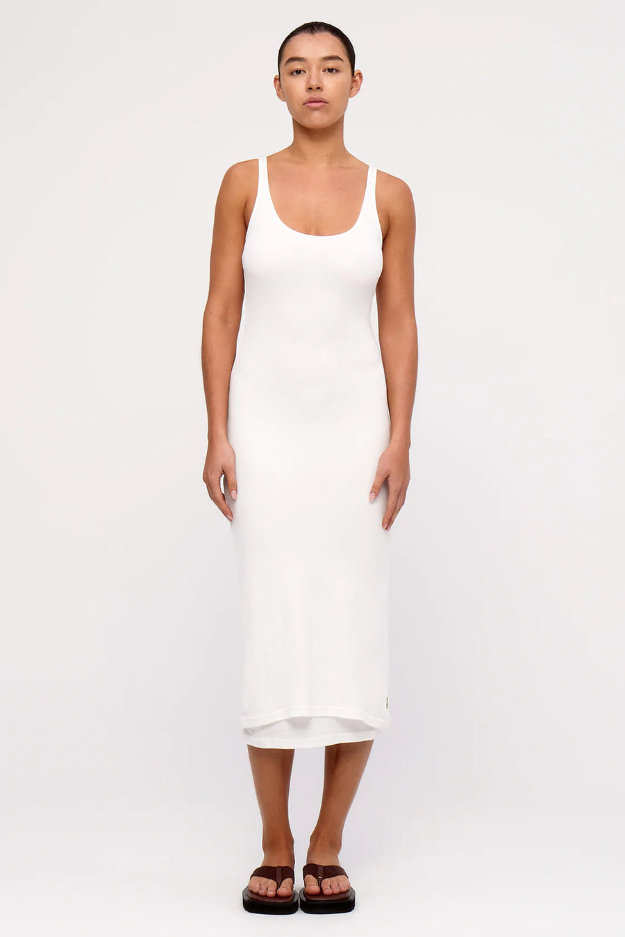 ZULU & ZEPHYR - Rib Hemp Jersey Midi Dress in White