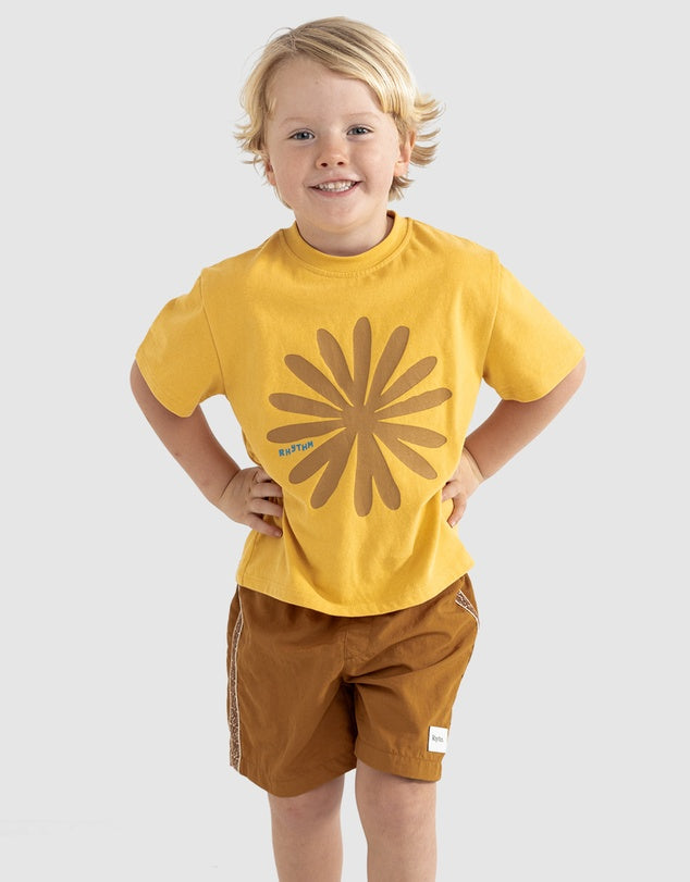 Rhythm - KIDS Sun Ra SS T-Shirt in Sun Yellow