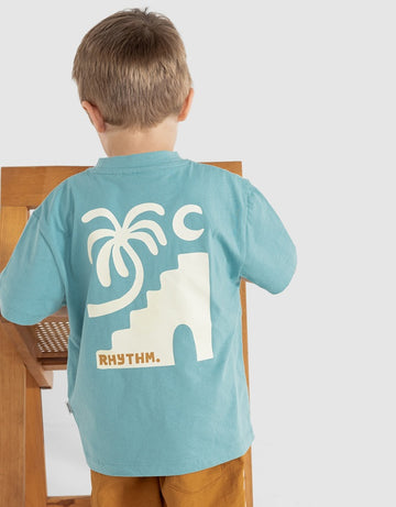 Rhythm - KIDS Oasis SS T-Shirt in Sea Foam