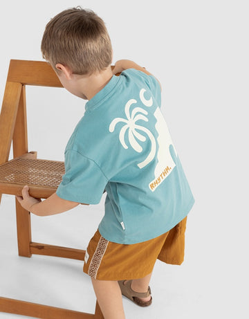 Rhythm - KIDS Oasis SS T-Shirt in Sea Foam