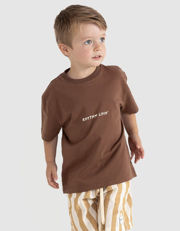 Rhythm - KIDS Oasis SS T-Shirt in Earth