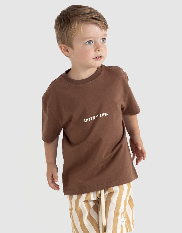 Rhythm - KIDS Oasis SS T-Shirt in Earth