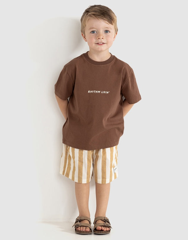 Rhythm - KIDS Oasis SS T-Shirt in Earth