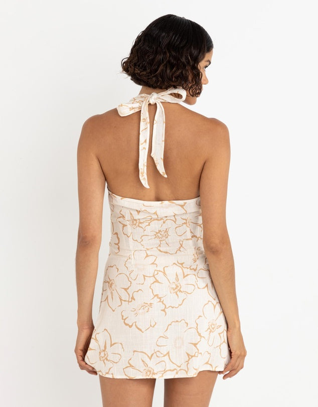 RHYTHM - Lulu Floral Mini Wrap Dress in White