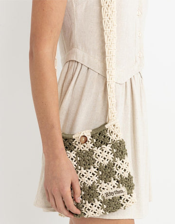 Rhythm - Crochet Shoulder Bag in Green