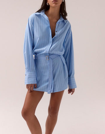 Sovere - Brynn Shirt Dress in Venice Blue Stripe