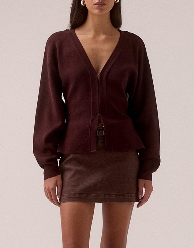 Sovere - Sentiment Knit Cardi in Plum