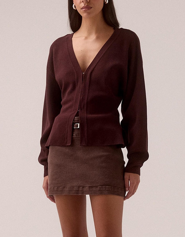 Sovere - Sentiment Knit Cardi in Plum