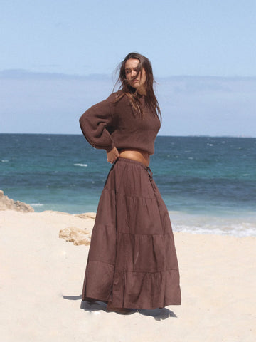 Rhythm - Classic Knit Jumper in Chocolate