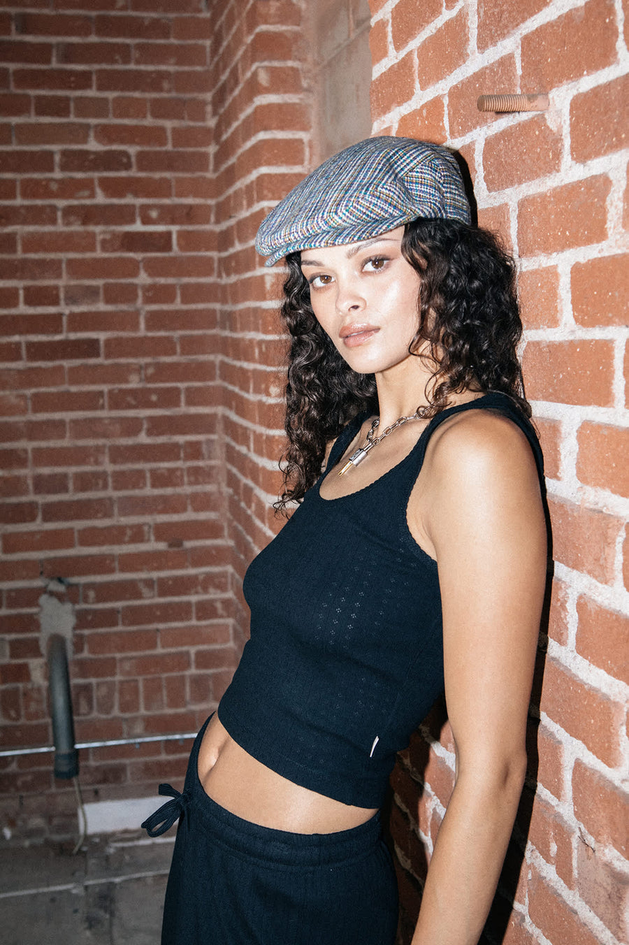 Brixton - Pointelle Slim Fit Tank in Black