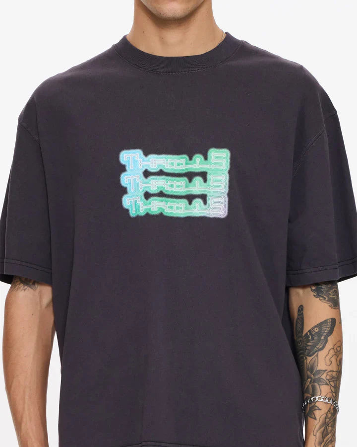Thrills - Orbital Box Fit Oversized Tee in Dark Charcoal