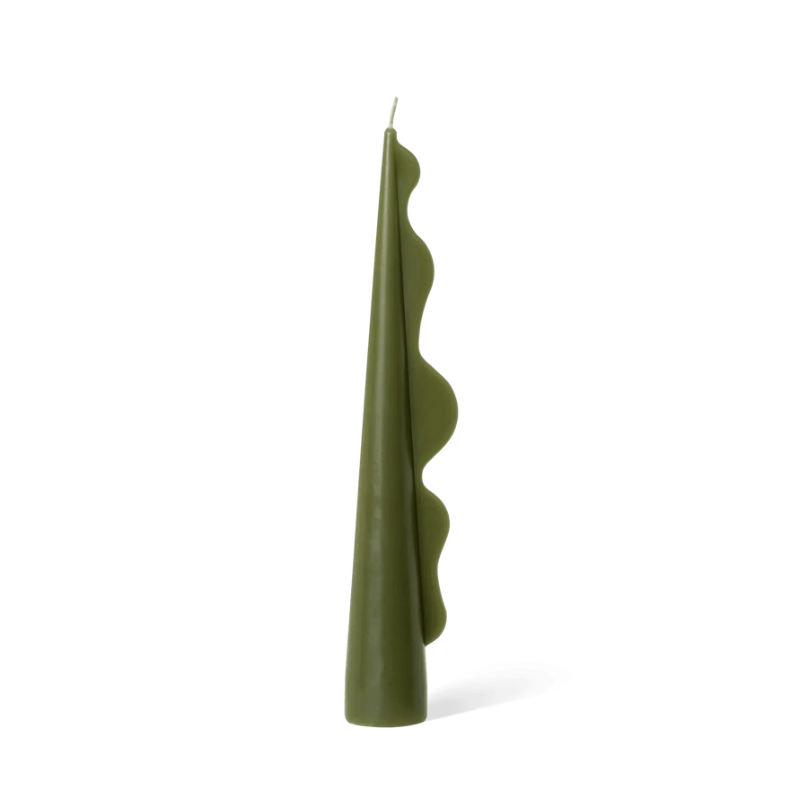 Black Blaze - Seaweed Pillar Candle in Olive