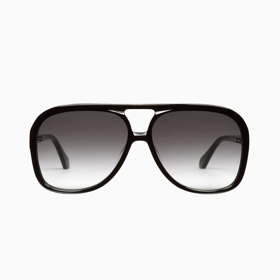 VALLEY EYEWEAR - Bang Gloss Black w. Gold Metal Trim/Black Gradient Lens