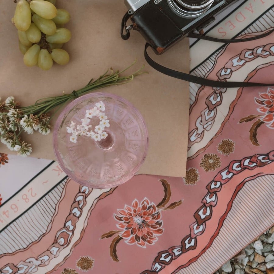 Wandering Folk - Dahlia Picnic Rug in Rose