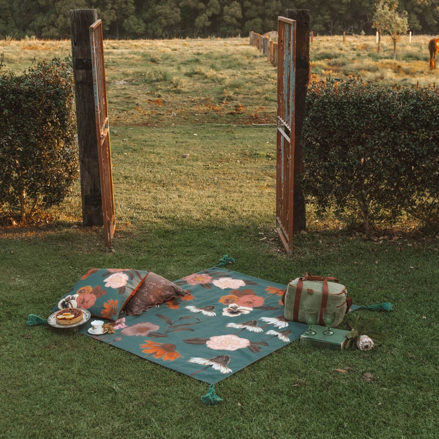 Wandering Folk Glades Picnic Rug in Willow – Shadow Bang