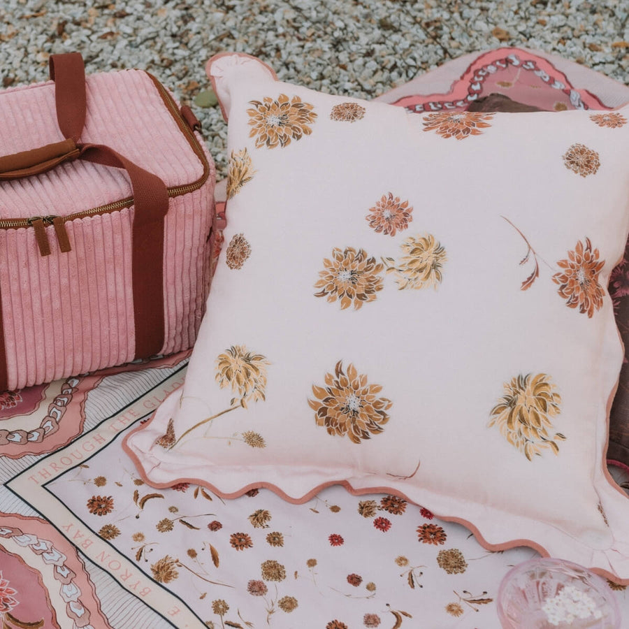 Wandering Folk - Dahlia Cushion Cover in Rose (Medium)