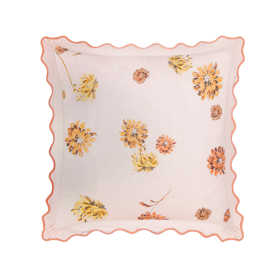 Wandering Folk - Dahlia Cushion Cover in Rose (Medium)