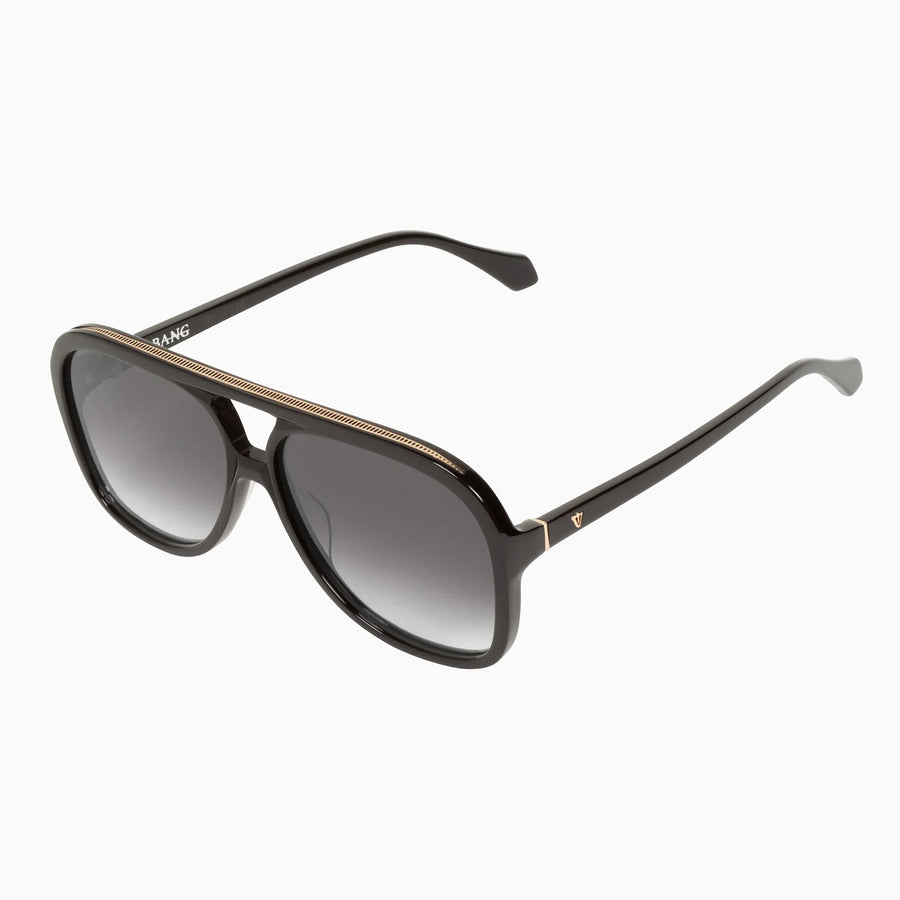 VALLEY EYEWEAR - Bang Gloss Black w. Gold Metal Trim/Black Gradient Lens