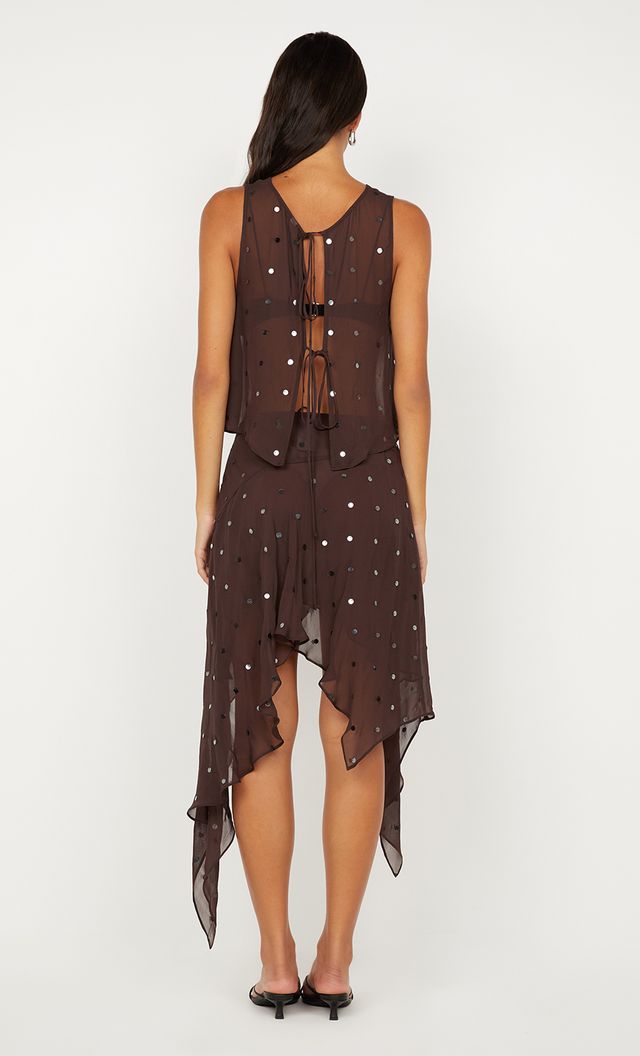 Bec + Bridge - Arielle Shell Top in Dark Chocolate