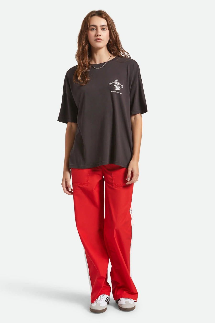 Brixton - Feeling Lucky Oversized Boyfriend Tee in Black