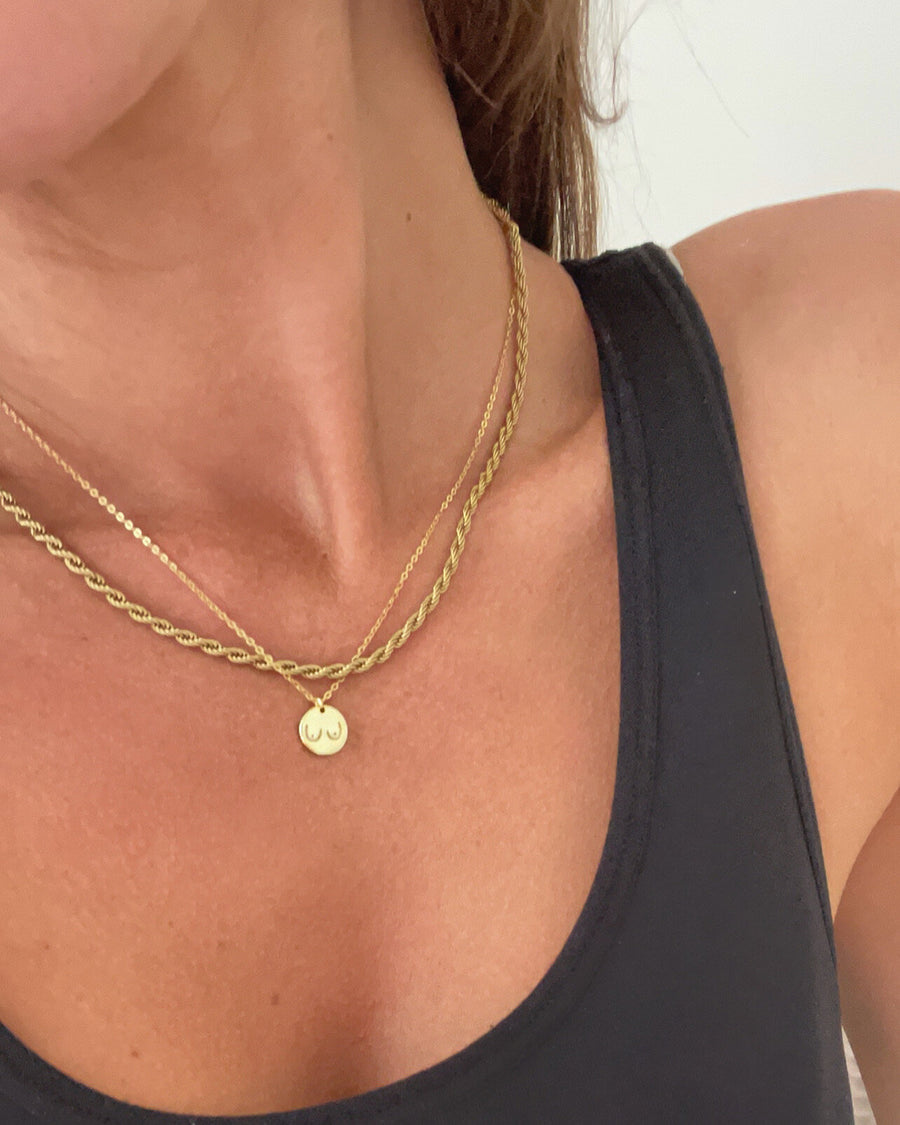Boob Club - Membership Necklace in Yellow Gold