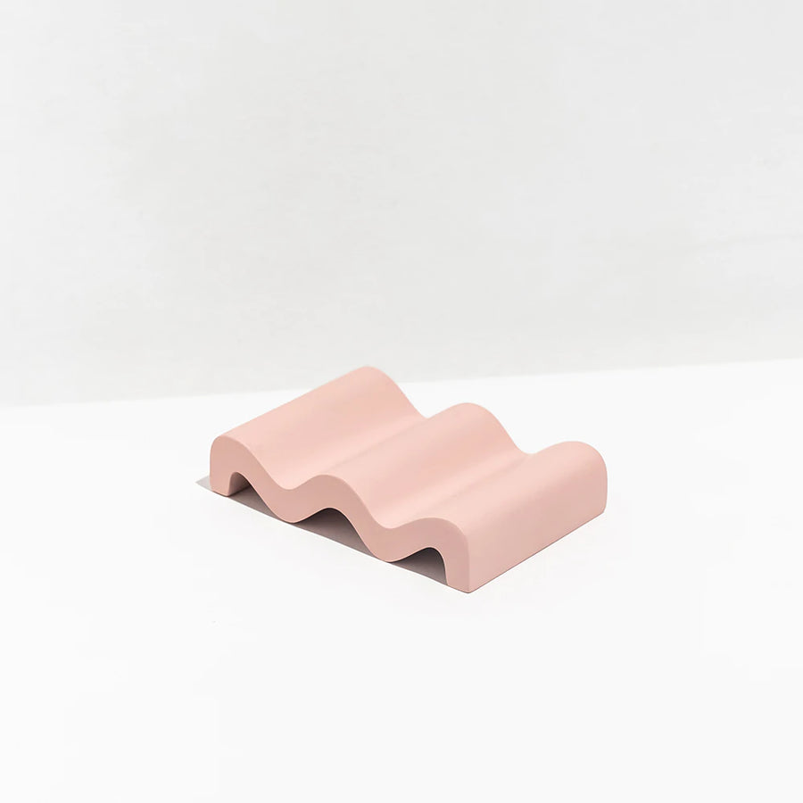 FAZEEK - Resin wave soap dish in dusty pink
