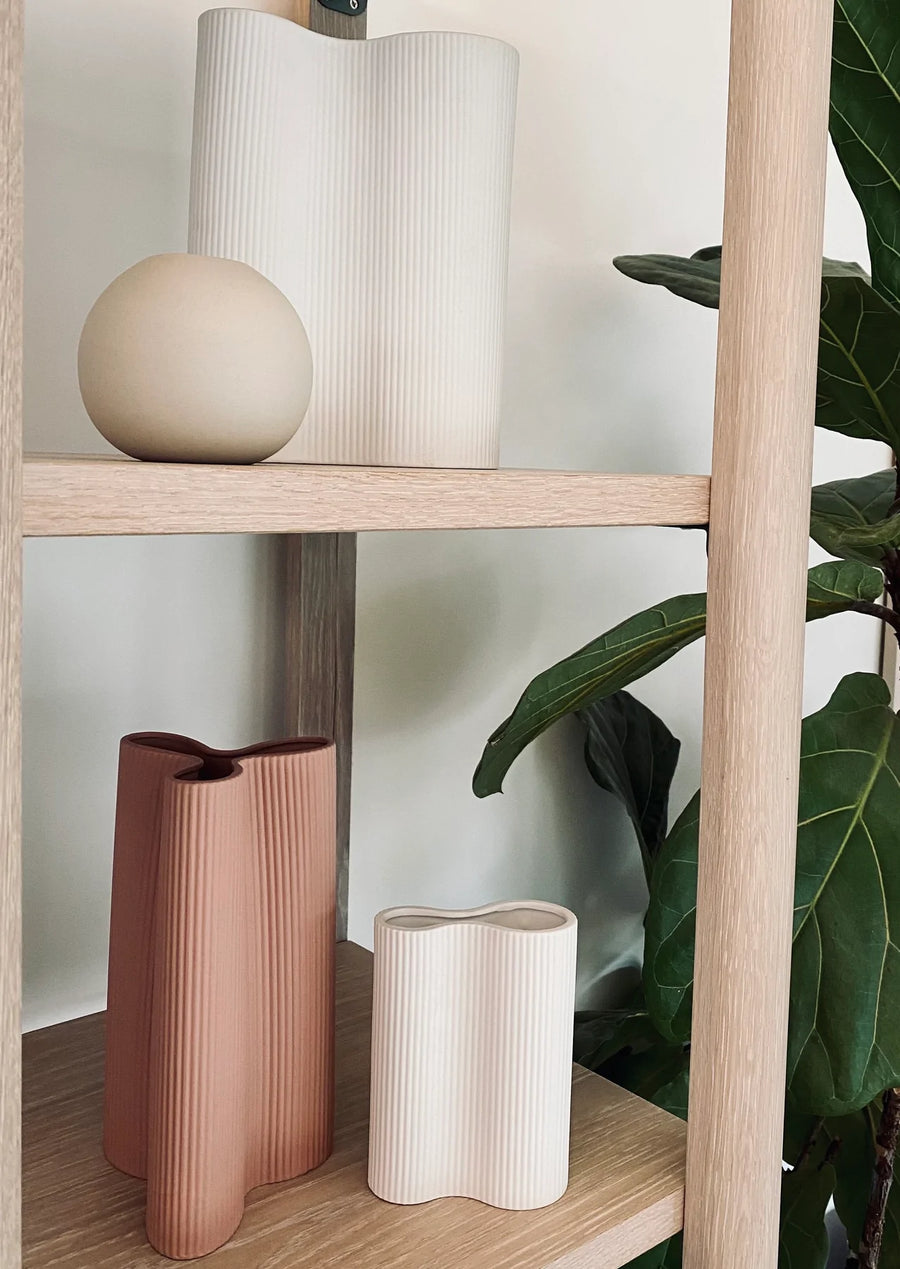 MARMOSET FOUND - RIBBED INFINITY VASE In NUDE