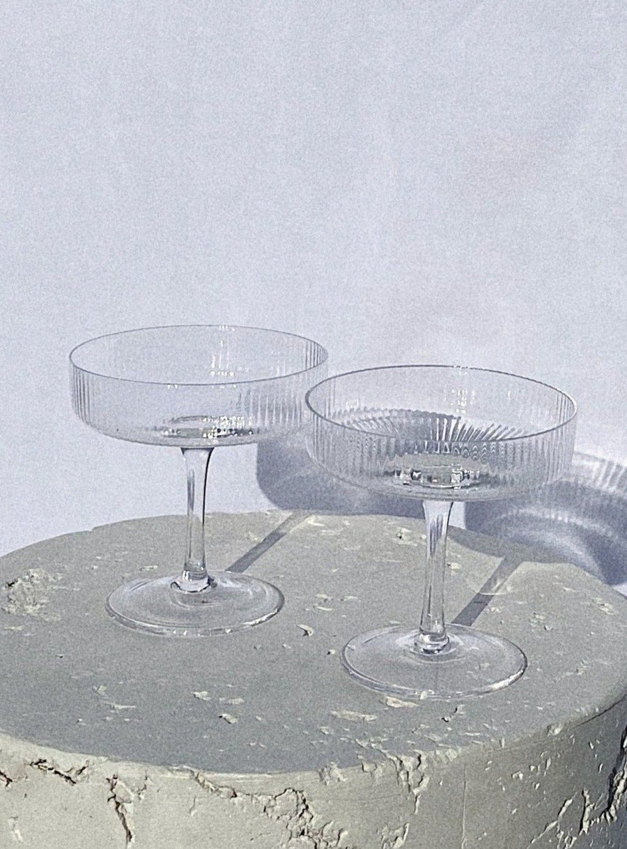 La Palm - Ribbed Cocktail Glass Set of 2