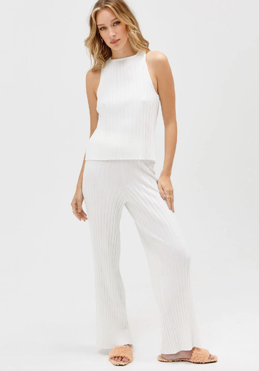 Sovere - Recline Knit Pant in Chalk