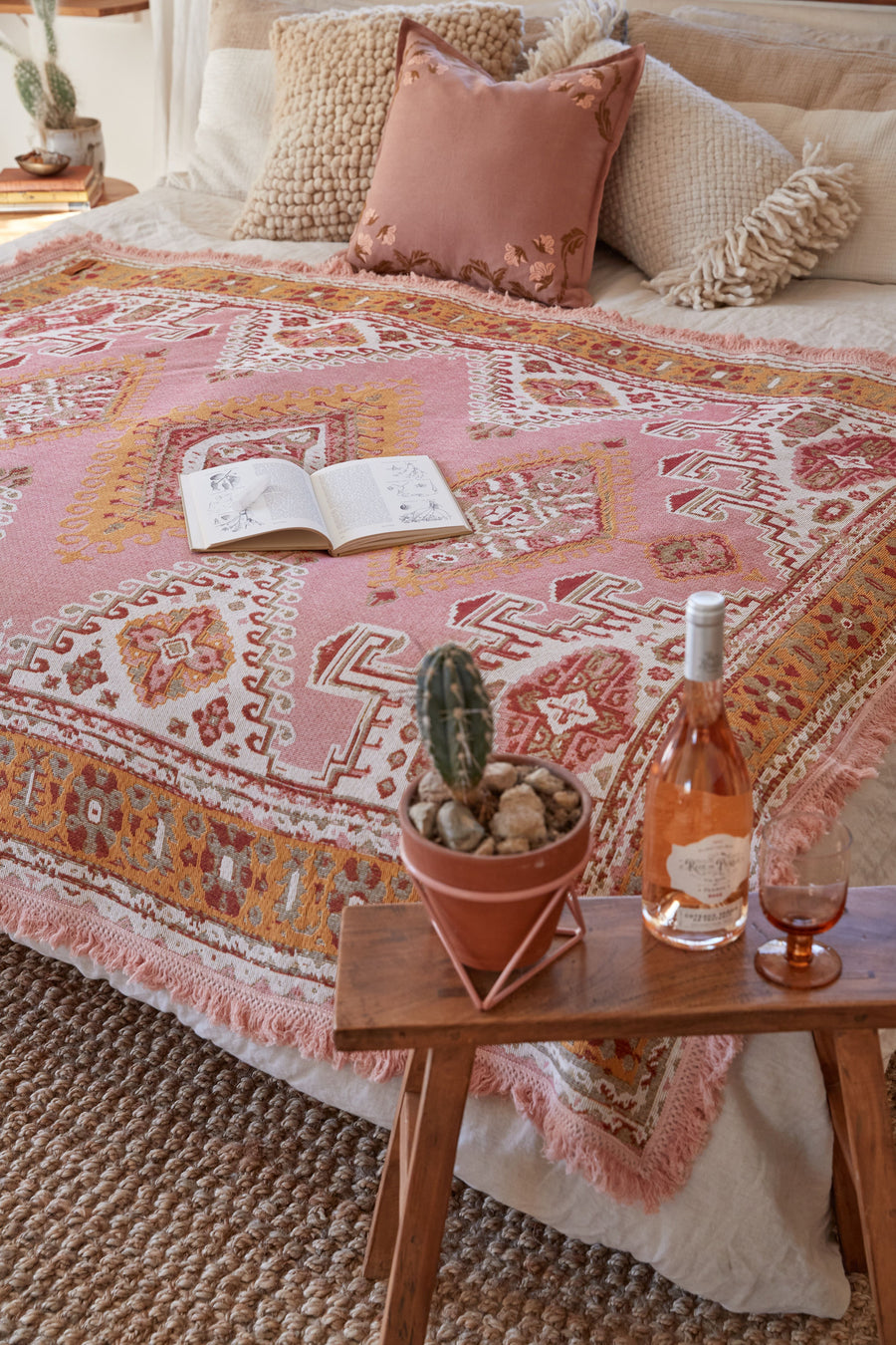 Wandering Folk - Wandering Throw in Pink Sands