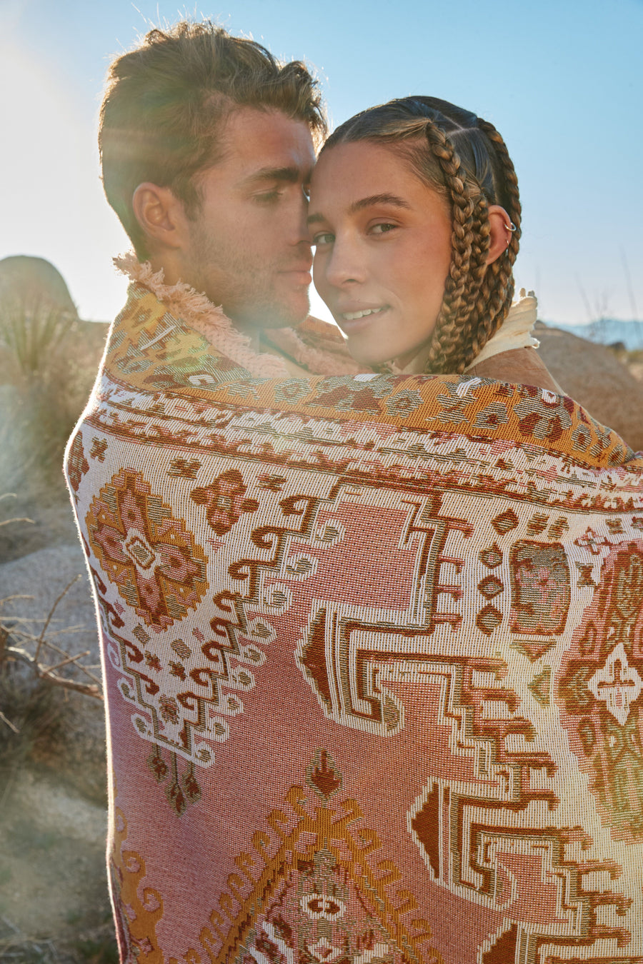 Wandering Folk - Wandering Throw in Pink Sands